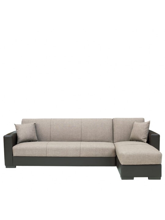Καναπές Κρεβάτι Γωνιακός ArteLibre JOSE Μπεζ/Καφέ PU 270x150x86cm