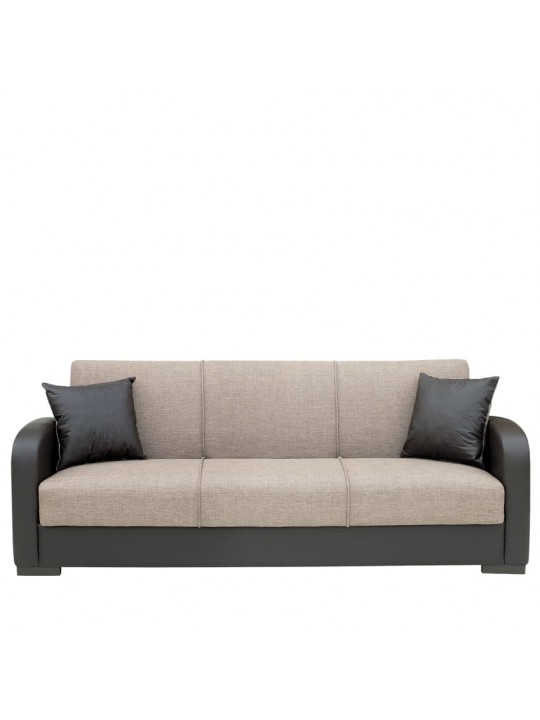 Καναπές Κρεβάτι Τριθέσιος ArteLibre MARTINI Καφέ PU 215x84x84cm