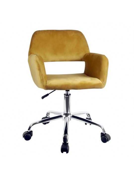Καρέκλα Γραφείου ArteLibre KLOI Κίτρινο Βελούδο 37x42x78-90cm
