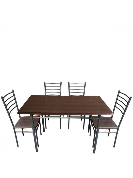 Τραπέζι Σετ (4+1) ArteLibre ALPINE ASTER Wenge 120x68x75cm