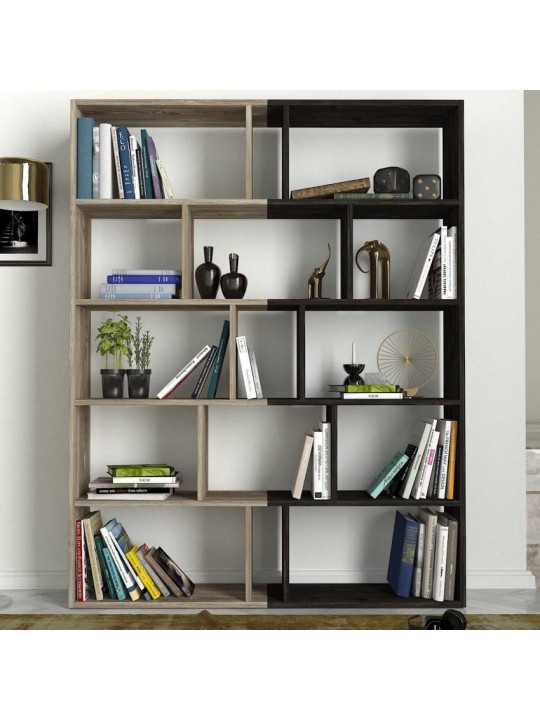 Βιβλιοθήκη ArteLibre Idra Ανοιχτό Καφέ/Σκούρο Καφέ 124x26x159cm