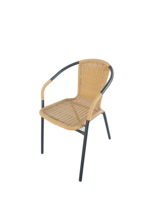 Πολυθρόνα ArteLibre Rattan Mercury Μπεζ/Μαύρο 54x61x73cm