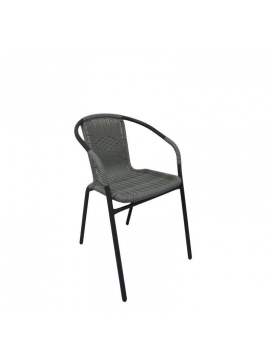Πολυθρόνα ArteLibre Rattan Mercury Γκρι/Μαύρο 54x61x73cm