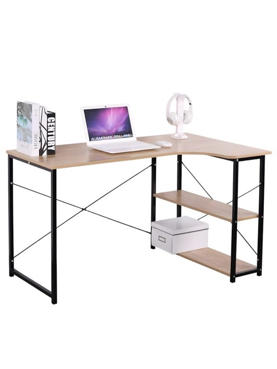 Γραφείο ArteLibre TADORNA Καφέ/Μαύρο MDF/Μέταλλο 120x74x71.5cm