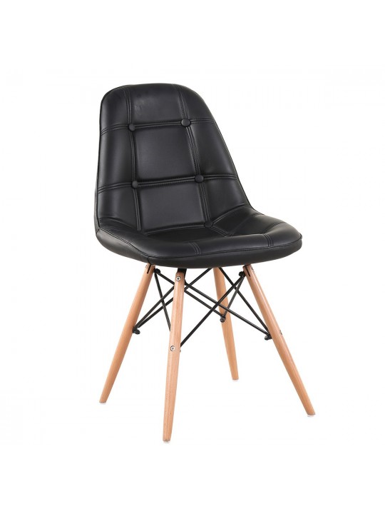 Καρέκλα ArteLibre PEEP Μαύρο PVC/Ξύλο 44x52.5x84cm