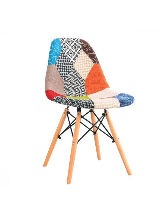 Καρέκλα ArteLibre KEET Patchwork Ύφασμα/Ξύλο 47x53x82cm
