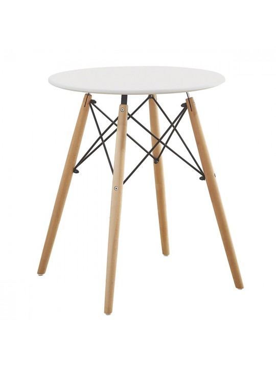 Τραπέζι ArteLibre RAPTOR Λευκό MDF/Ξύλο 60x60x70cm