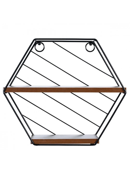 Ράφι Τοίχου ArteLibre SALERNO Μαύρο/Καφέ MDF/Μέταλλο 31x11x27cm