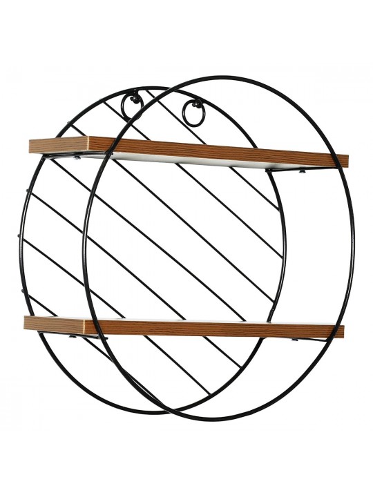 Ράφι Τοίχου ArteLibre SARNO Μαύρο/Καφέ MDF/Μέταλλο Φ30x11cm