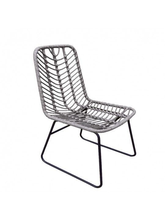 Καρέκλα Κήπου ArteLibre OSASCO Γκρι/Μαύρο Μέταλλο/Rattan 63x47x87cm