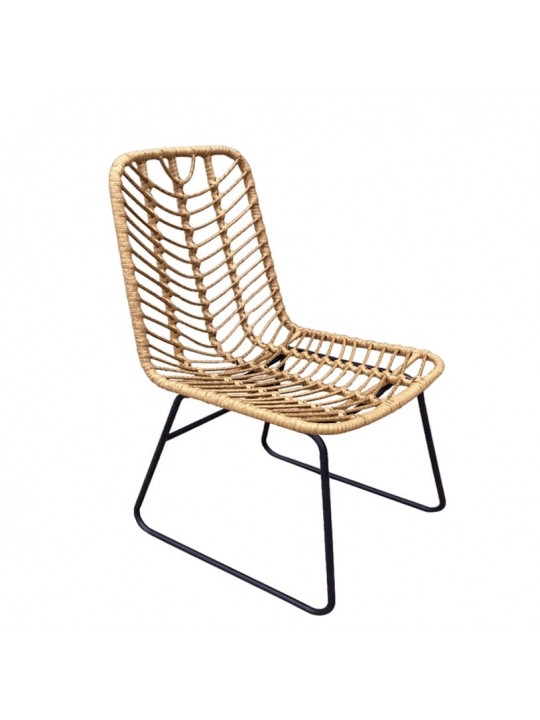 Καρέκλα Κήπου ArteLibre OSASCO Φυσικό/Μαύρο Μέταλλο/Rattan 63x47x87cm