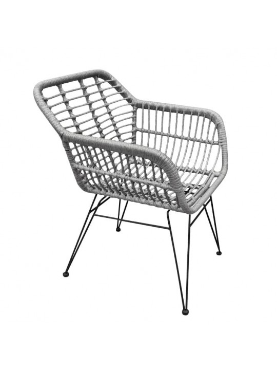 Καρέκλα Κήπου ArteLibre TERESINA Γκρι/Μαύρο Μέταλλο/Rattan 58x59x81cm