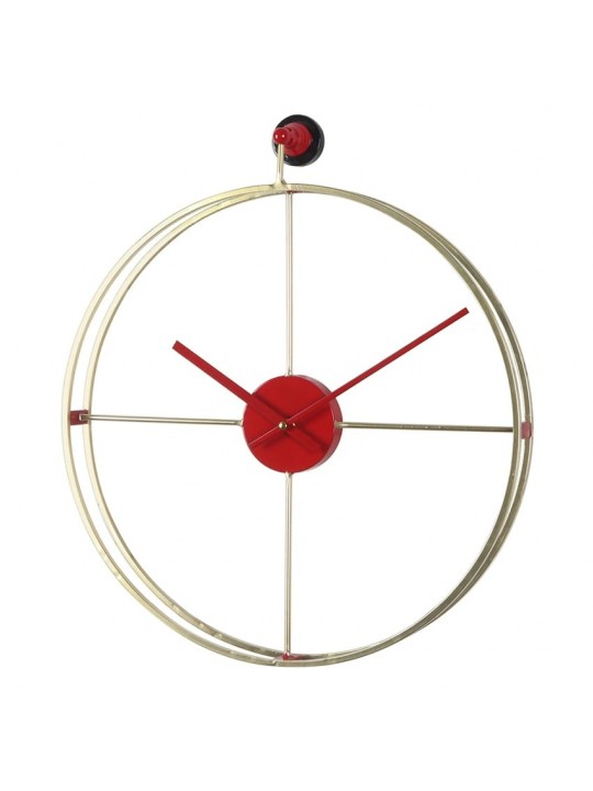 Ρολόι Τοίχου ArteLibre Χρυσό/Κόκκινο Μέταλλο 45.5x53x5.5cm