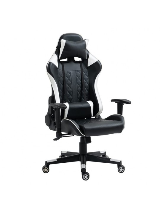 Καρέκλα Γραφείου ArteLibre Gaming ENNIS Μαύρο/Λευκό PVC 70x55x122-131cm