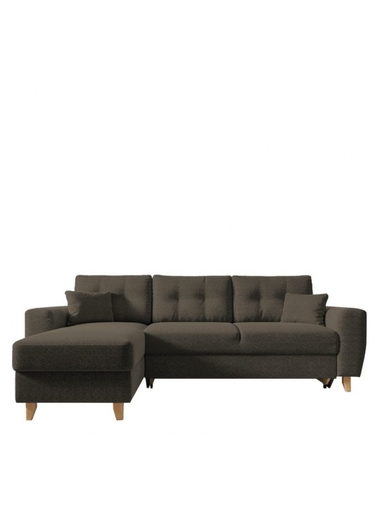 Καναπές Γωνιακός ArteLibre Αναστρέψιμη Γωνία JESSIE 235x160x85cm Καφέ
