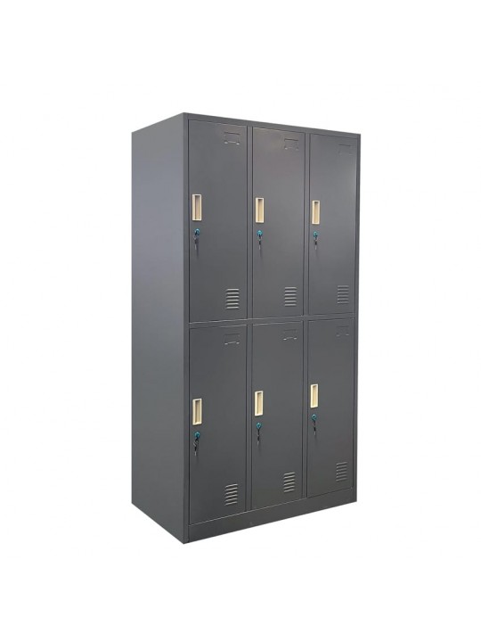 Φοριαμός ArteLibre 6 Θέσεων EARNIL Σκούρο Γκρι Μέταλλο 90x45x185cm