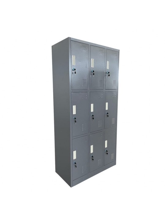 Φοριαμός ArteLibre 9 Θέσεων EARNUR Σκούρο Γκρι Μέταλλο 90x45x185cm