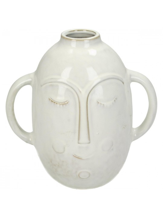 Βάζο ArteLibre Πρόσωπο Λευκό Κεραμικό 19x12.7x18.6cm