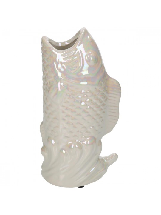 Βάζο ArteLibre Ψάρι Ιβουάρ Κεραμικό 11.5x7x21.5cm