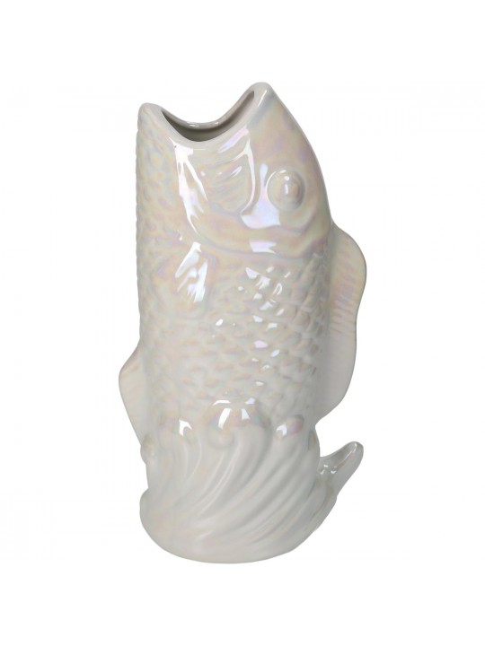 Βάζο ArteLibre Ψάρι Ιβουάρ Κεραμικό 15.5x10.5x28cm