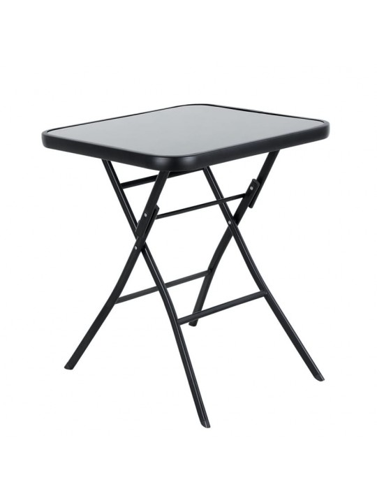Τραπέζι Μεταλλικό ArteLibre Πτυσσόμενο TAURUS Μαύρο 60x60x70cm
