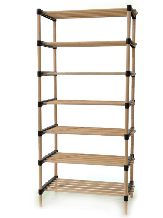 Ραφιέρα 7 Ράφια Φυσικό Ξύλο 56x29x115cm