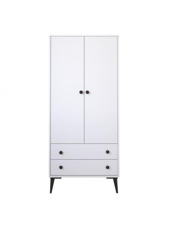 Ντουλάπα Δίφυλλη ArteLibre AMARI Λευκό Μοριοσανίδα 82x48x180cm