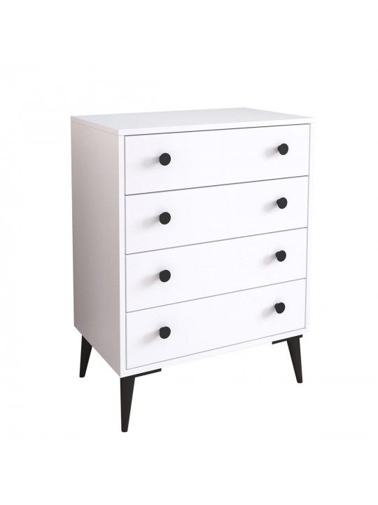 Συρταριέρα ArteLibre AMARI Λευκό Μοριοσανίδα 72x43x96cm