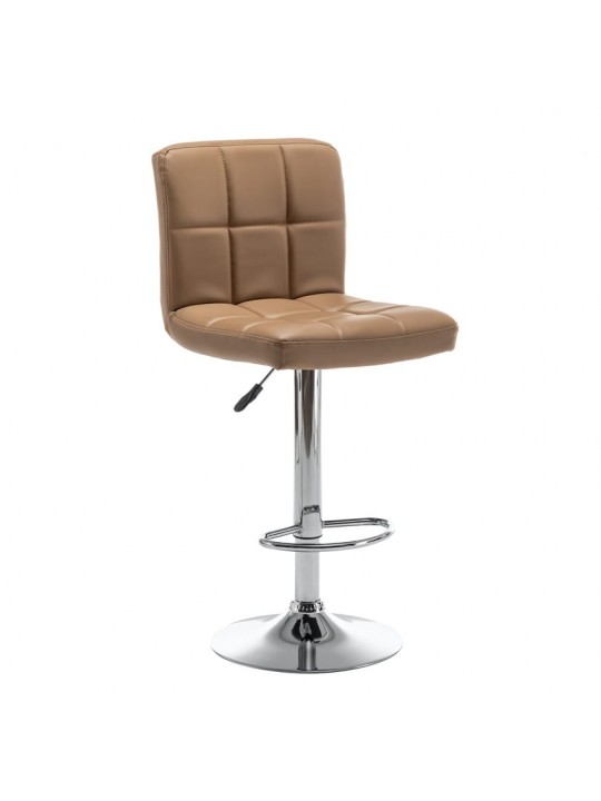 Σκαμπό Bar ArteLibre DIN Με Πλάτη Πτυσσόμενο Cappuccino PVC/Μέταλλο 44x50x92-113cm
