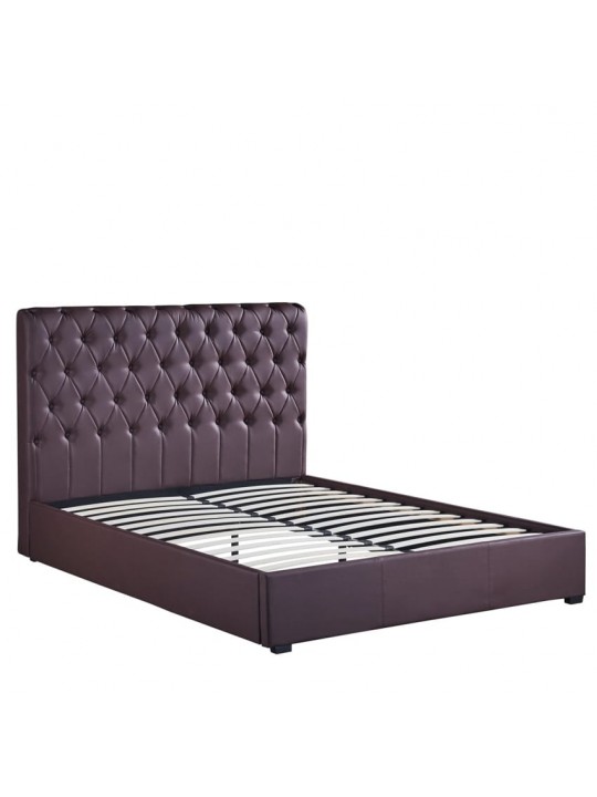 Κρεβάτι ArteLibre ARABIS Καφέ PU 220x160.5x120cm (Στρώμα 150x200cm)