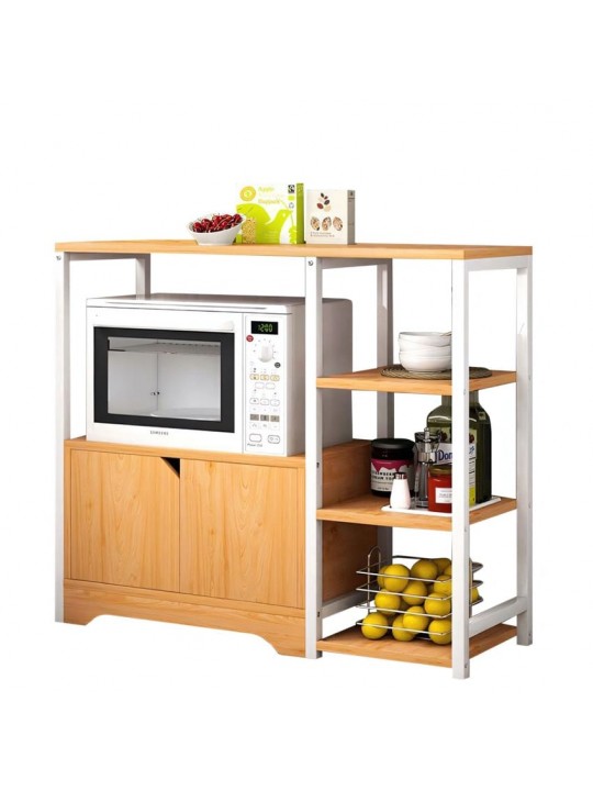 Ραφιέρα Κουζίνας ArteLibre LYNX Δρυς/Λευκό MDF/Μέταλλο 80x30x71cm