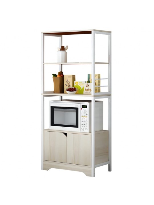 Ραφιέρα Κουζίνας ArteLibre CARIBOU Maple/Λευκό MDF/Μέταλλο 60x30x120cm