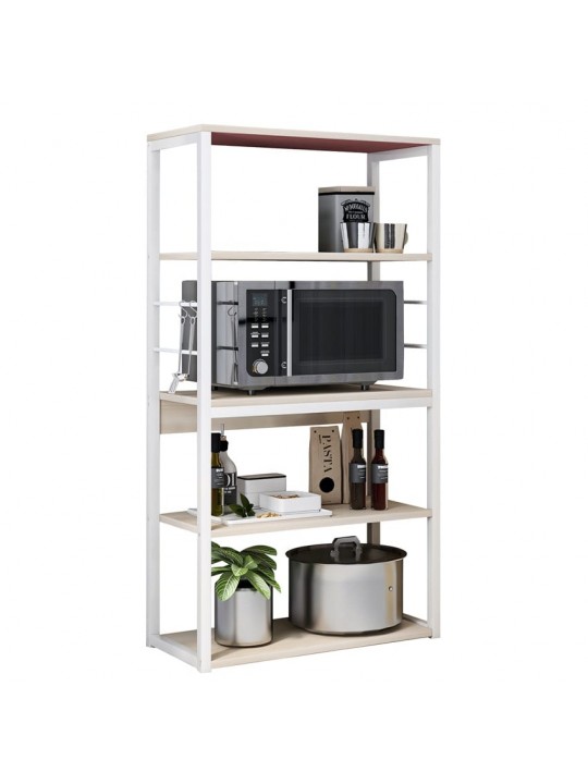 Ραφιέρα Κουζίνας ArteLibre PUFFIN Maple/Λευκό MDF/Μέταλλο 50x30x129cm