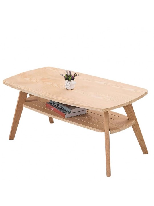 Τραπεζάκι Σαλονιού ArteLibre KHOBI Φυσικό MDF/Ξύλο 100x48x45cm