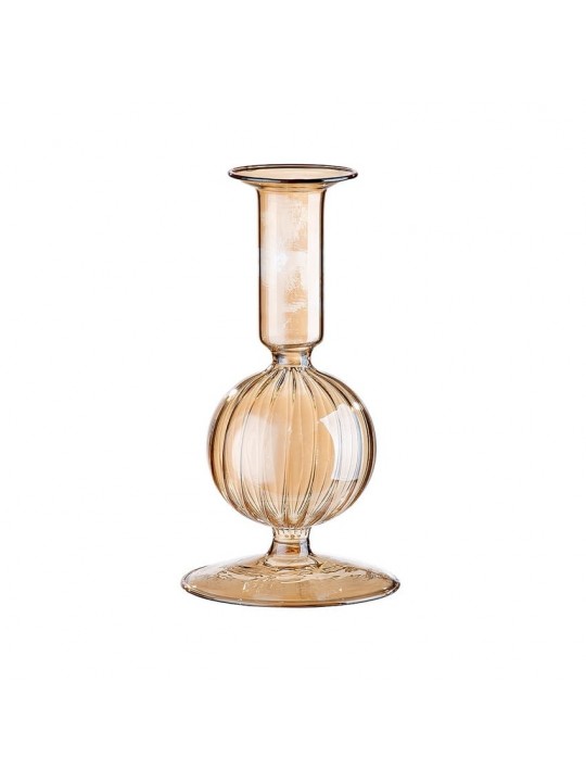 Κηροπήγιο ArteLibre Διάφανο/Μελί Γυαλί 15.5cm