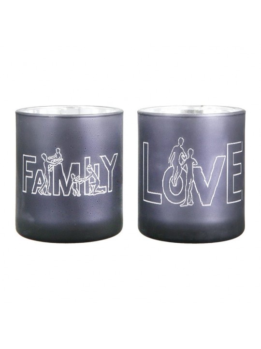 Θήκη Ρεσώ ArteLibre 'Family' Γκρι Γυαλί 8cm Σε 2 Σχέδια