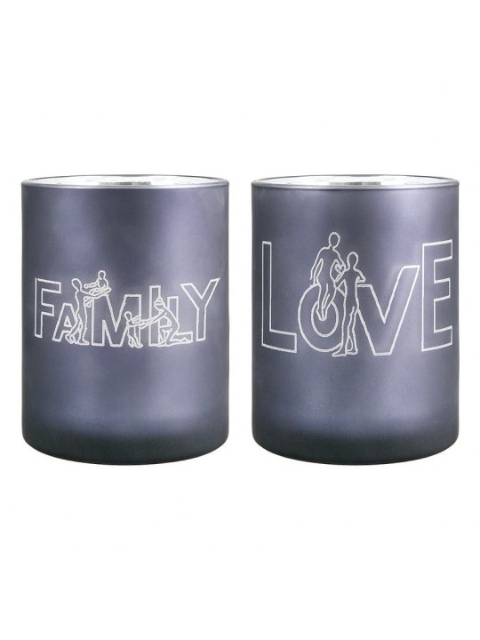 Θήκη Ρεσώ ArteLibre 'Family' Γκρι Γυαλί 12.5cm Σε 2 Σχέδια