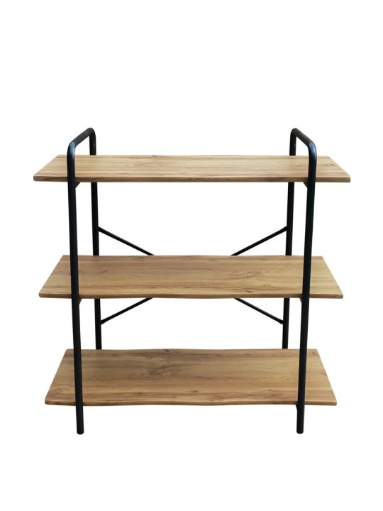Ραφιέρα ArteLibre AVEIRO Φυσικό/Μαύρο MDF/Μέταλλο 80x34x80cm