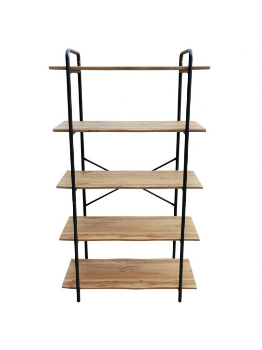 Ραφιέρα ArteLibre EVORA Φυσικό/Μαύρο MDF/Μέταλλο 80x34x144cm