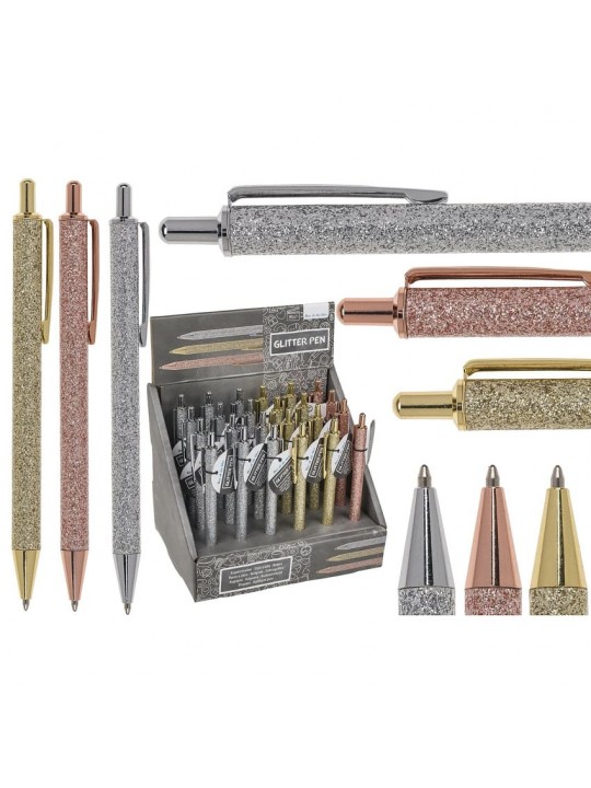 Στυλό Glitter Πλαστικό 15cm Σε 3 Χρώματα