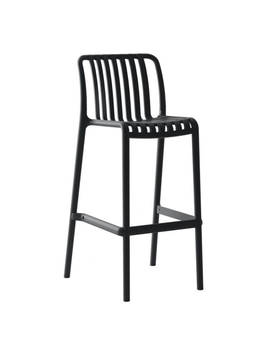 Σκαμπό Bar ArteLibre TAHITI Μαύρο PP 47x38x102cm