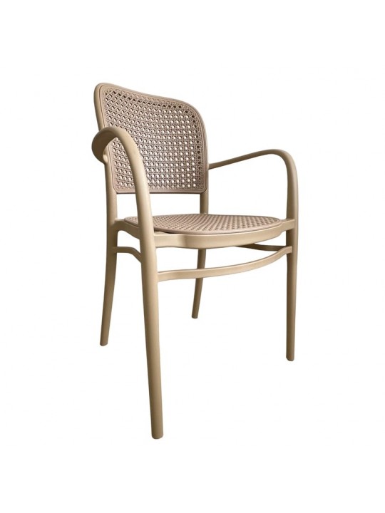 Πολυθρόνα Κήπου ArteLibre CANARY Cappuccino PP 55x52x86cm