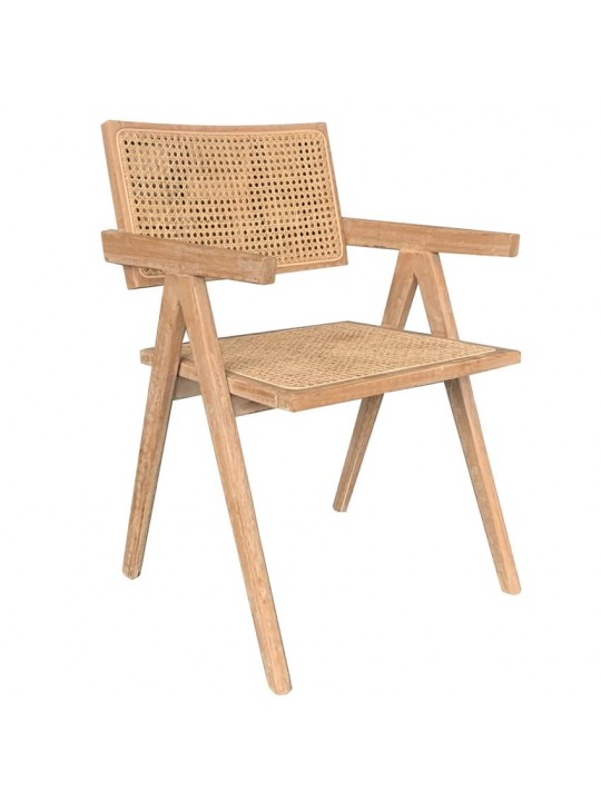 Καρέκλα Επαγγελματική ArteLibre TITYUS Βελανιδιά Ξύλο/Rattan 46x44.5x80cm