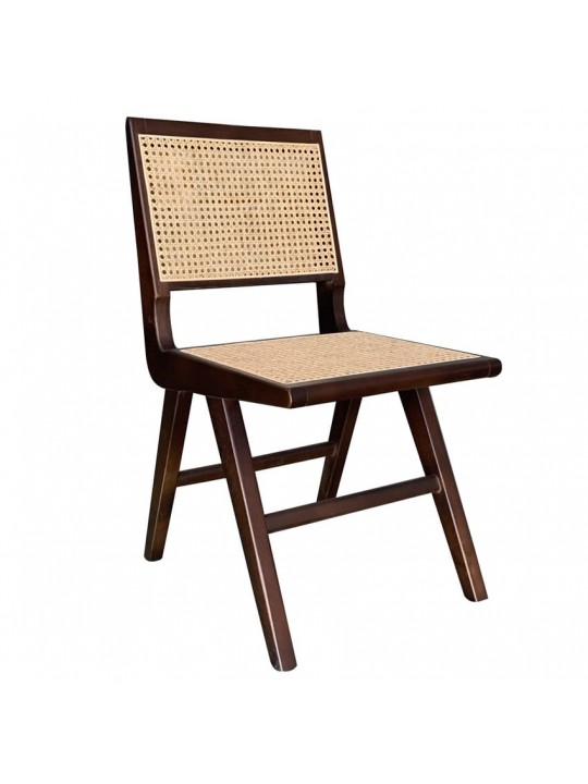 Καρέκλα Επαγγελματική ArteLibre COEUS Wenge/Φυσικό Ξύλο/Rattan 44x41x86cm