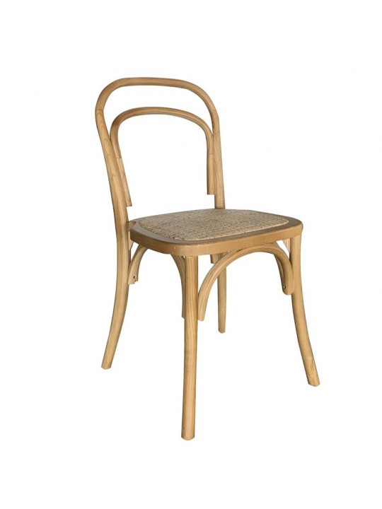 Καρέκλα Επαγγελματική ArteLibre LETO Φυσικό Ξύλο/Rattan 45x45x89cm