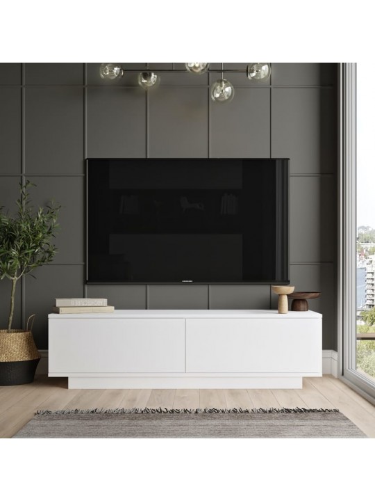 Έπιπλο Τηλεόρασης ArteLibre BRENT Λευκό Μοριοσανίδα 140x35.5x38.2cm