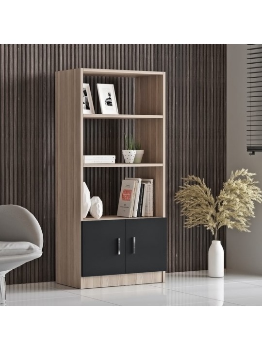 Βιβλιοθήκη ArteLibre EDGWARE Οξιά/Μαύρο Μοριοσανίδα 63.6x37.6x140cm