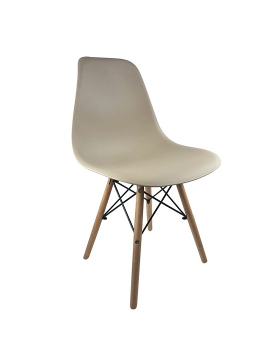 Καρέκλα Τραπεζαρίας ArteLibre COLT Cappuccino/Φυσικό PP/Ξύλο 53.5x46x81cm