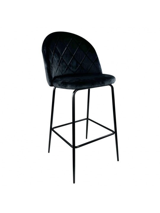 Σκαμπό Bar ArteLibre UNDERHILL Μαύρο Βελούδο/Μέταλλο 45x53x107cm