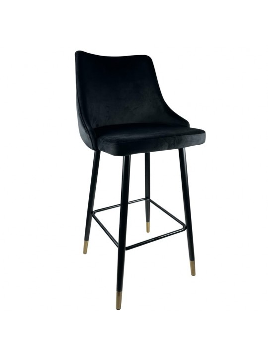 Σκαμπό Bar ArteLibre MANHATTAN Μαύρο Βελούδο/Μέταλλο 51x57x110cm